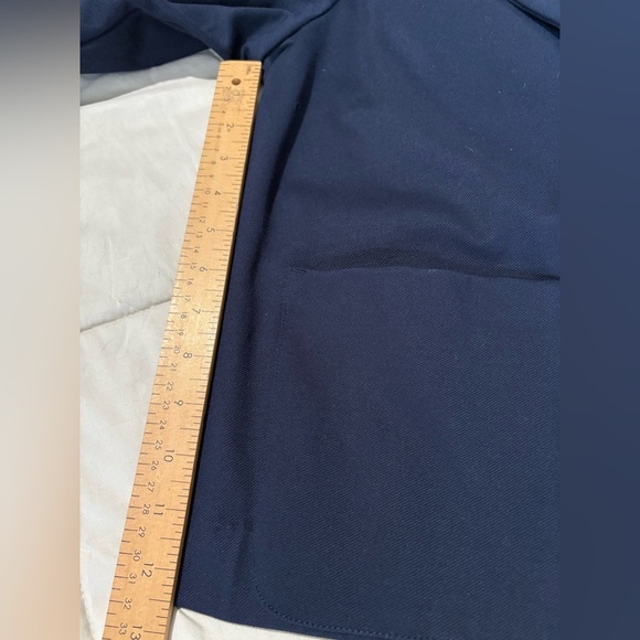 J. Jill NWT size large navy blue blazer jacket textured with stretch - Picture 8 of 10